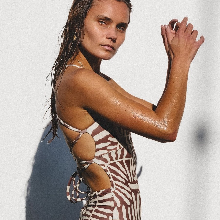 PRE ORDER ONLY Coral Sands - Tie up One Piece - Salted Surf Co.