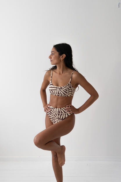 Mid Waist Bikini Bottom Coral Sands