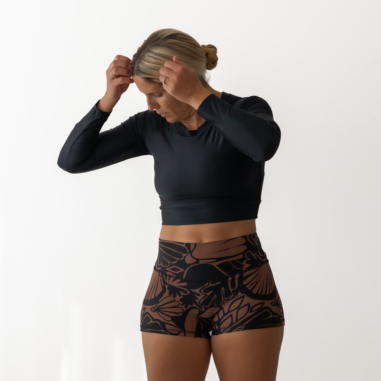 Classic Black Cropped Rash Shirt