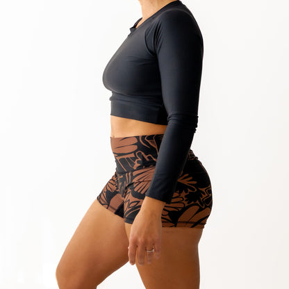 Classic Black Cropped Rash Shirt