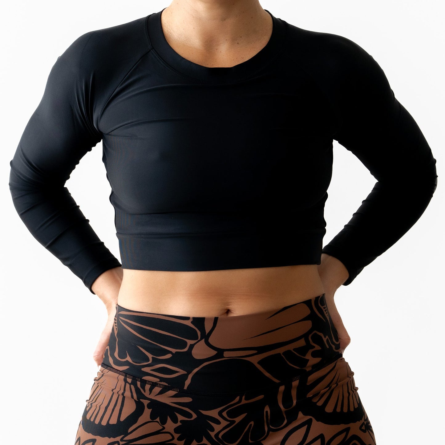 Classic Black Cropped Rash Shirt
