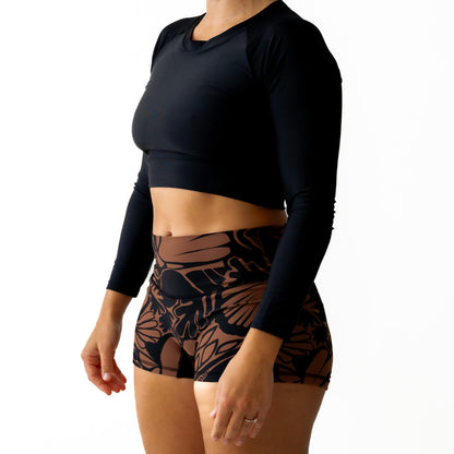 Classic Black Cropped Rash Shirt