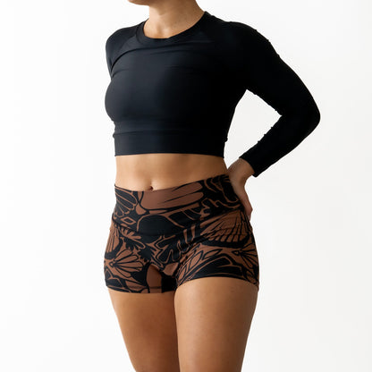 Classic Black Cropped Rash Shirt