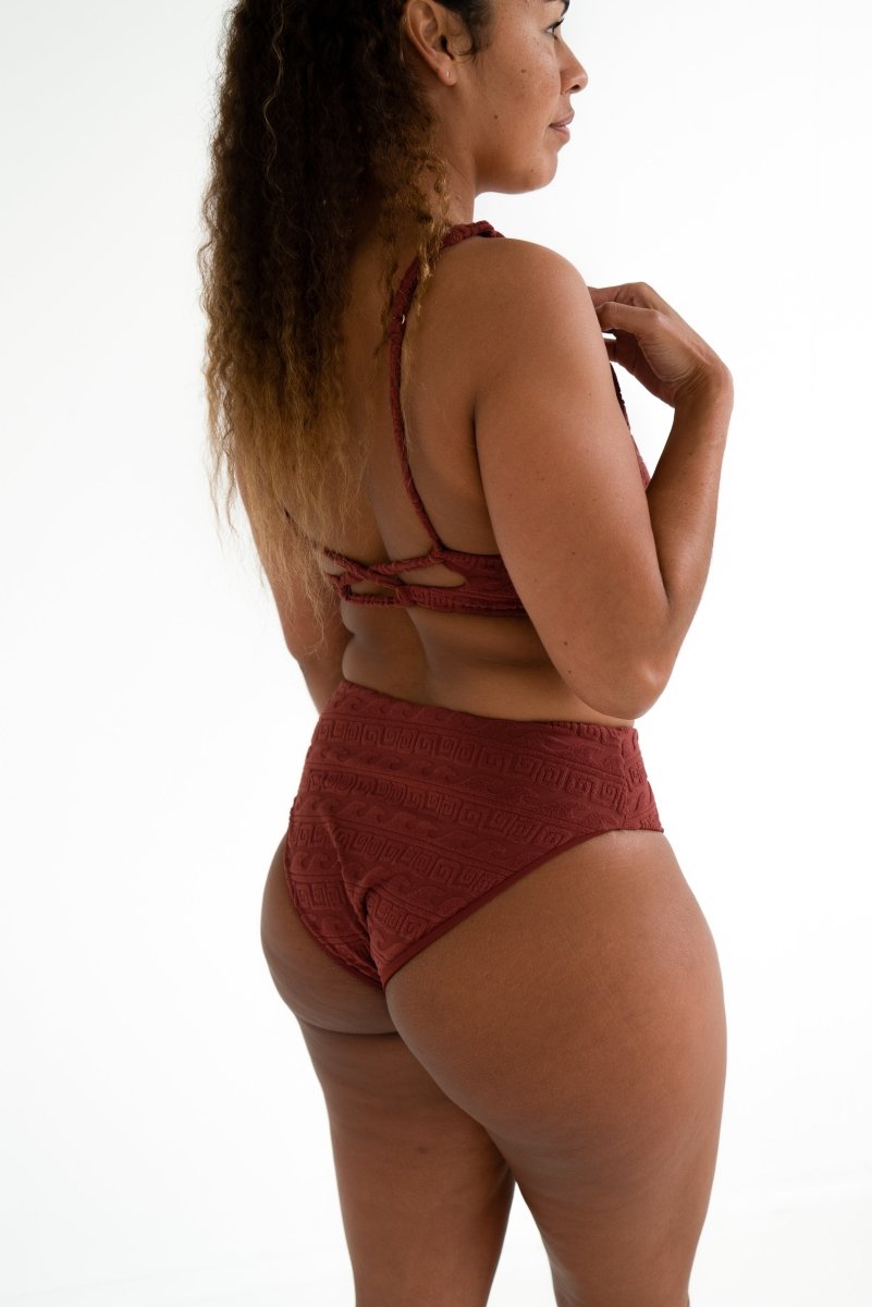 Terra Towelling - REVERSIBLE High Waist Bikini Bottom - Salted Surf Co.